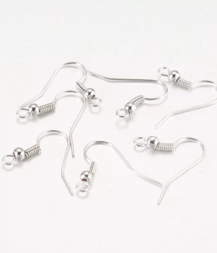 Fülbevaló alap golyós - ezüst 10db